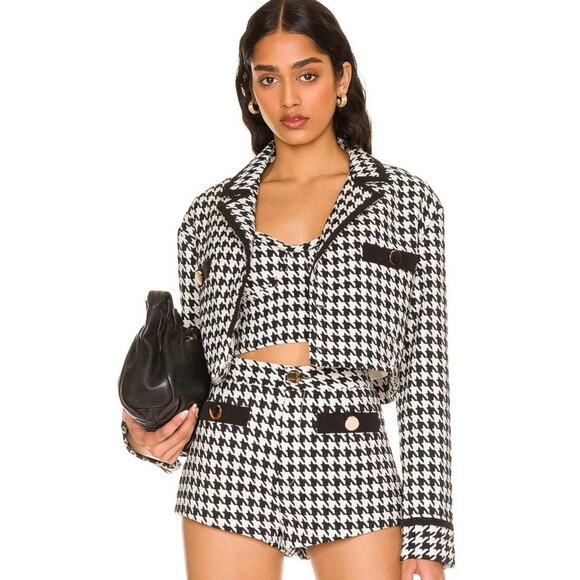 Lovers & Friends Marciana Jacket in Houndstooth NWOT Size Small - Picture 1 of 3